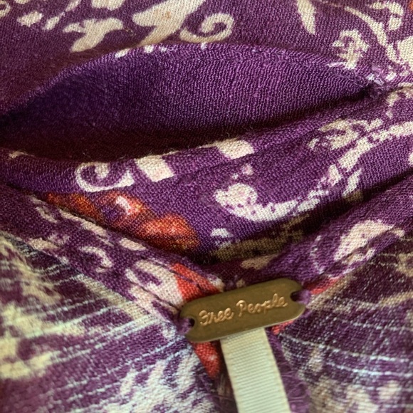 Free People Boho Open Back Floral Mini Tunic Dress with pockets size M - Picture 6 of 6